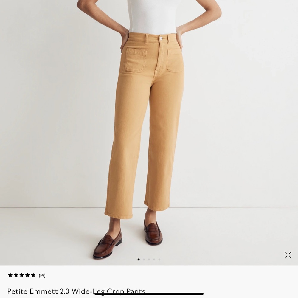 Madewell Emmett 2.0 Wide Leg Crop Pant Jeans in Earthen Gold